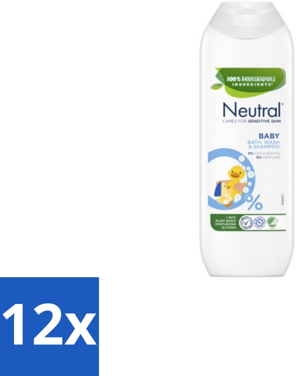 12 x Neutral - Baby Shampoo - Gevoelige huid - Parfumvrij - 250 ml - Baby Shampoo - Babywas - Babyproducten - Parfumvrije Shampoo - Babyhuid