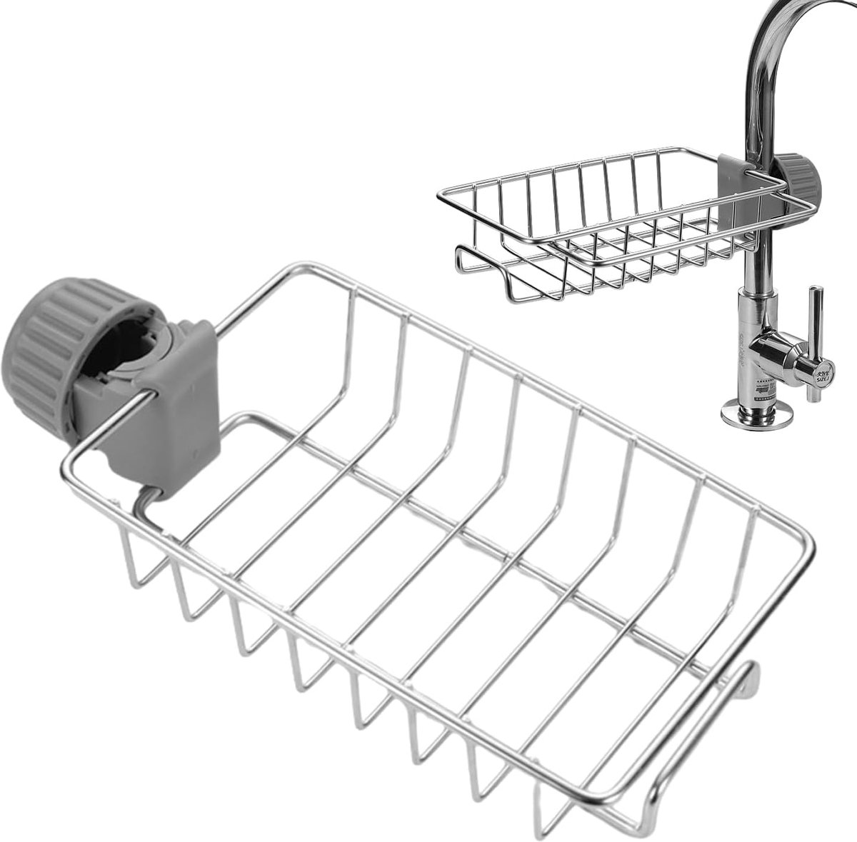 Waterkraan opbergrek 22,5 x 11 cm - RVS - Duurzaam en eenvoudig te reinigen - Ideaal voor keuken en badkamer - ShopVlot