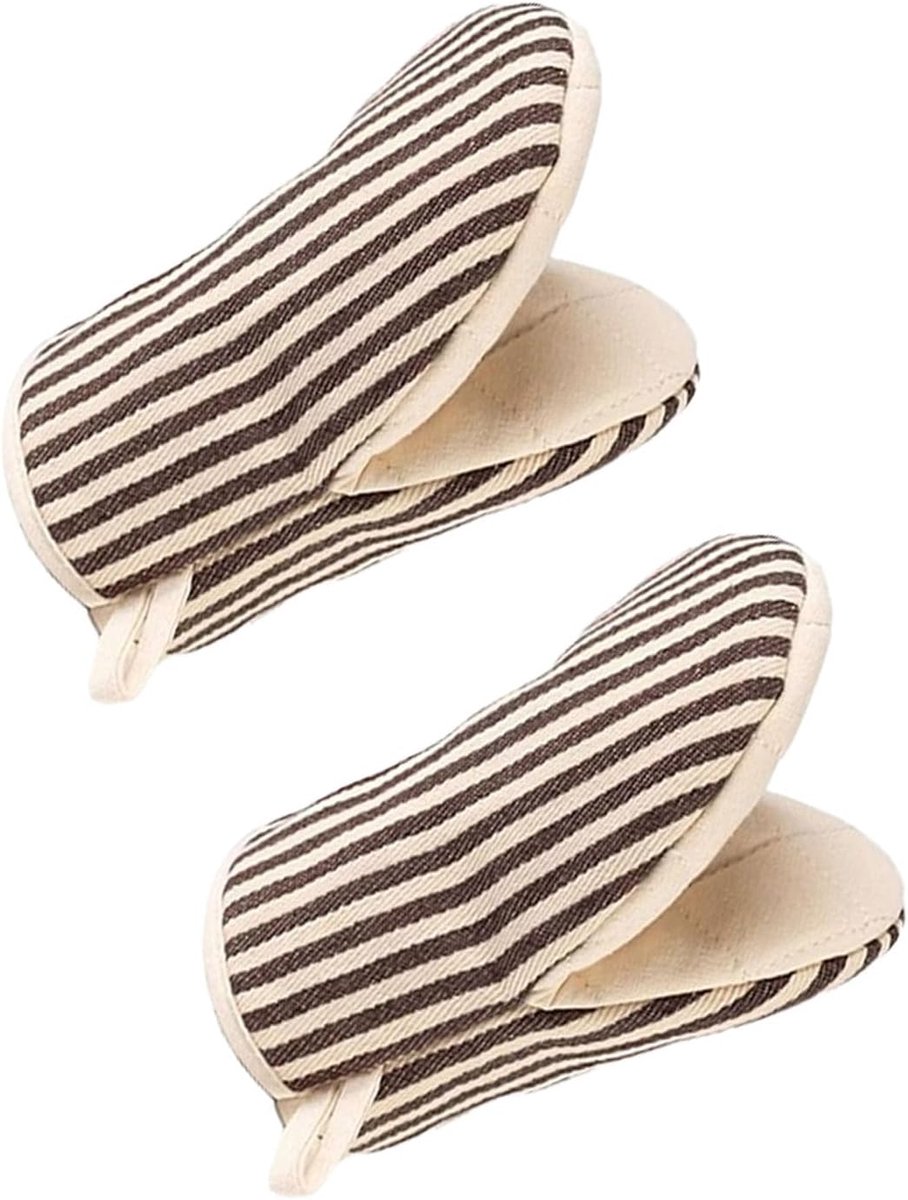 Ovenhandschoenen Mini Gestreept - Hittebestendig - Met Ophanglus - Ideaal voor Bakplaten en Pannen - ShopVlot