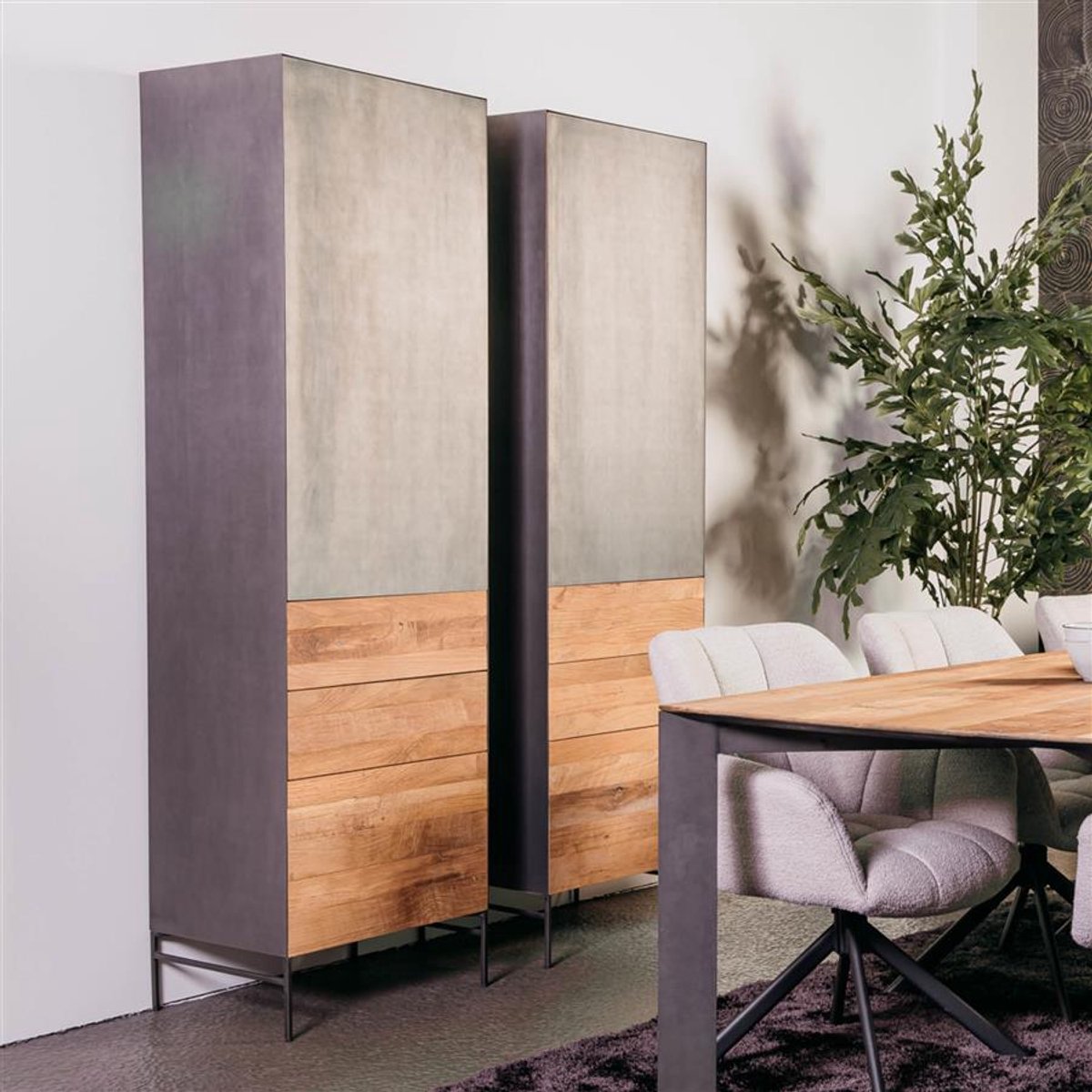 Tower Living Opbergkast Pandora - Bruin Hout - 45x55x202cm