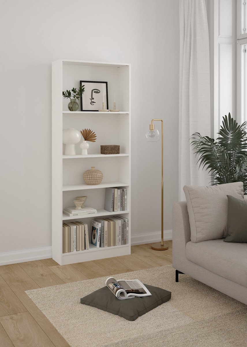 Giga Living Boekenkast Basic - Wit - 80x203cm
