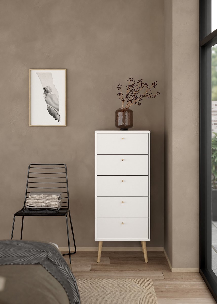 Giga Living Ladekast Bodo - Wit - 50x39x120cm