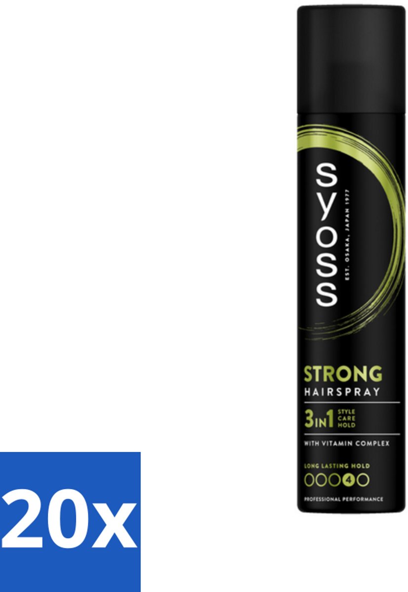 20 x Syoss - Strong Hold - Haarspray - Sterke Fixatie - 300 ml - Haarspray - Sterke Fixatie - Styling - Haarverzorging - Haarherstel