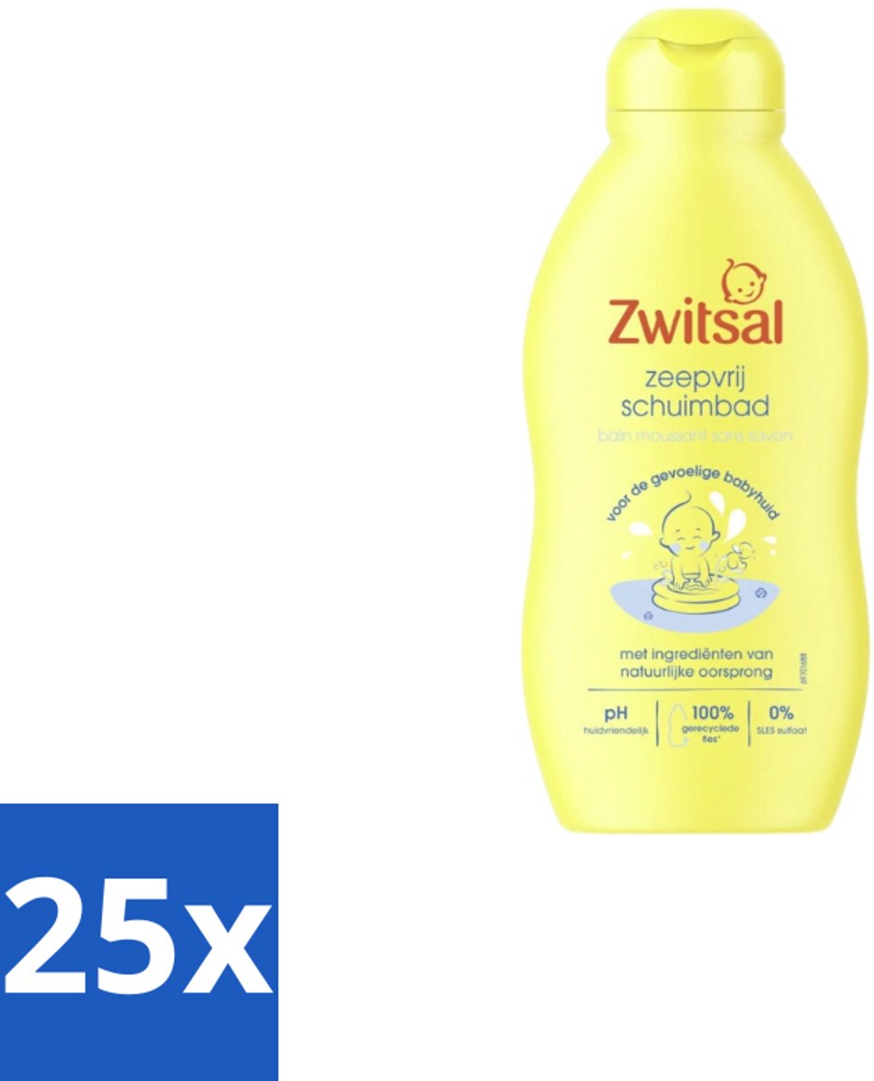 25 x Zwitsal - Zeepvrij Schuimbad - Voor een Zachte Babyhuid - 200 ml - Babyhuid Verzorging - Zeepvrij Schuimbad - Schuimbad Voor Baby - Mild Badschuim - Huidvriendelijk Schuimbad