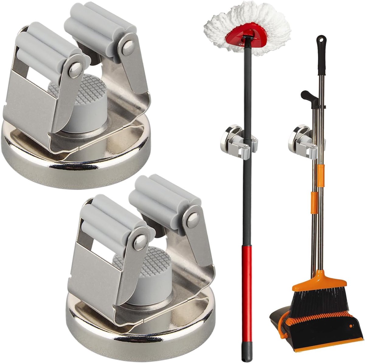 MUTUACTOR Rugged Magnetic Hook, Door - Strong Magnetic Broom Wall Mount, No Drilling Door - ShopVlot