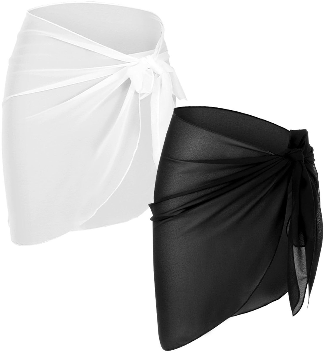 Solidchoice - Set van 2 Korte Strandcover-ups voor Vrouwen, Universele Maat