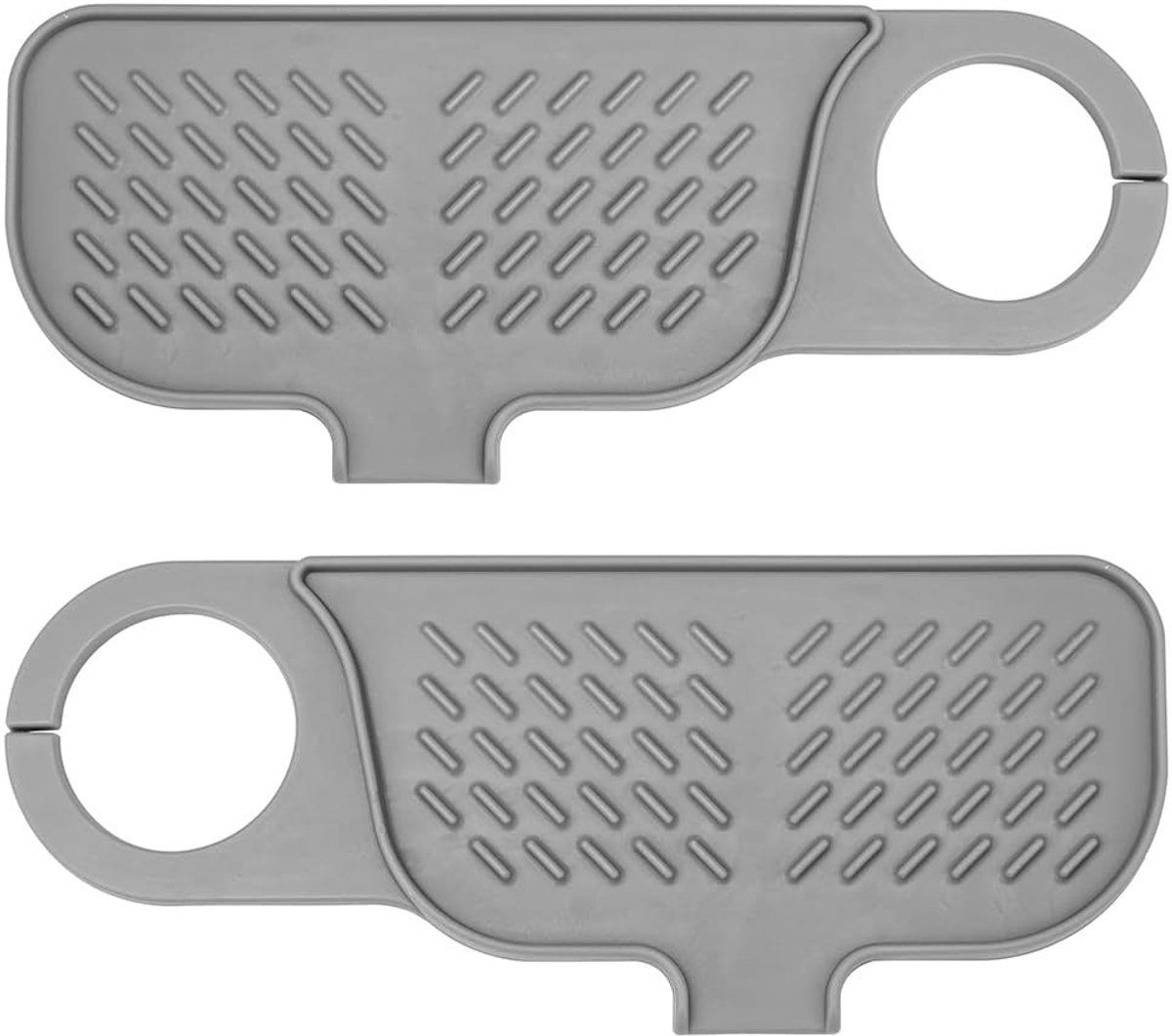 Solidchoice - 2 Stuks Universele Kraan Wastafel Spatscherm - Draaibare Siliconen Mat