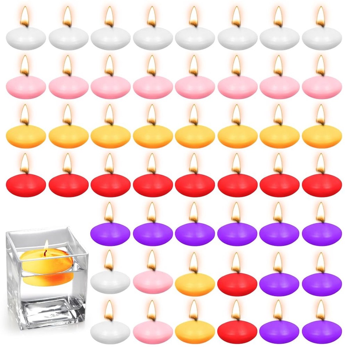 Solidchoice - 50 Stuks Drijvende Kaarsen voor Evenementen en Decoratie