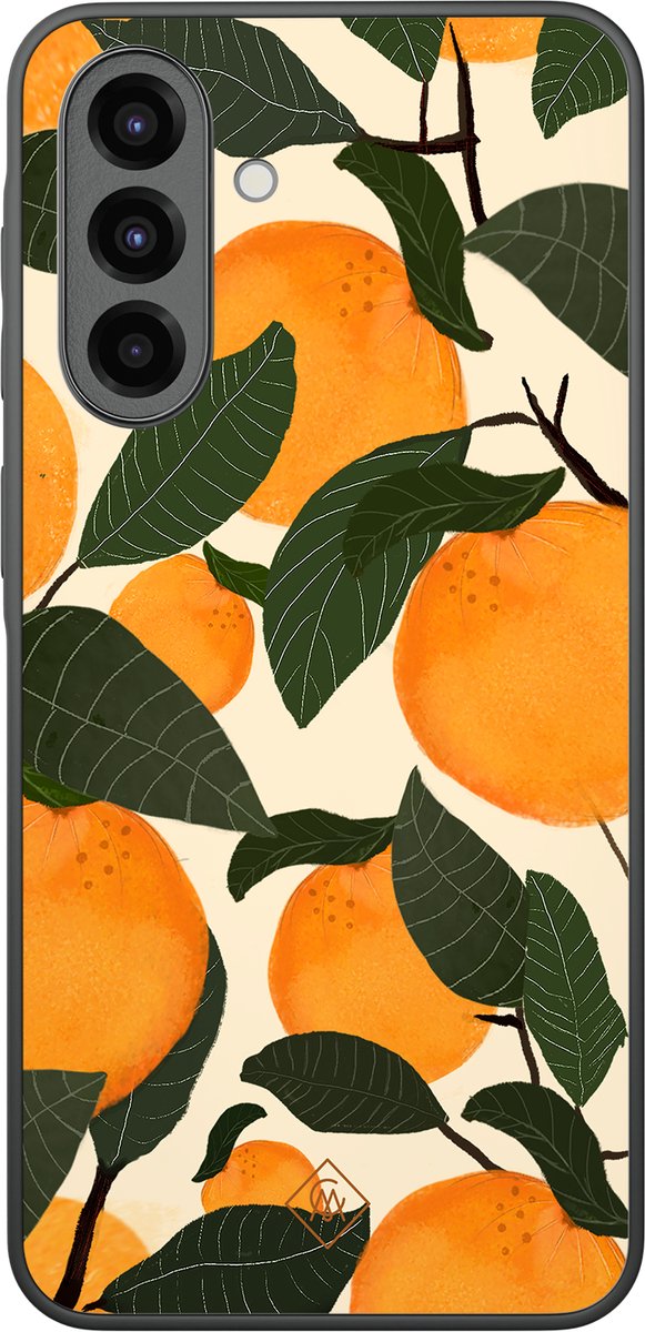 Casimoda® hoesje - Geschikt voor Samsung Galaxy A37 - Orange Garden - Zwart TPU Backcover - Bloemen - Multi