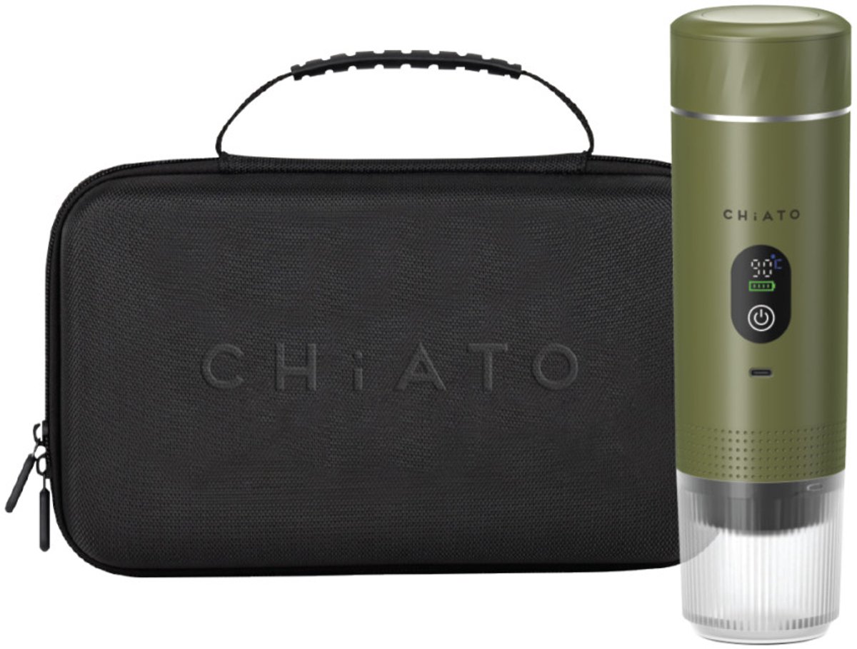 CHiATO brewPLAY Smart Traveller Draagbare espressomaker set – Groen