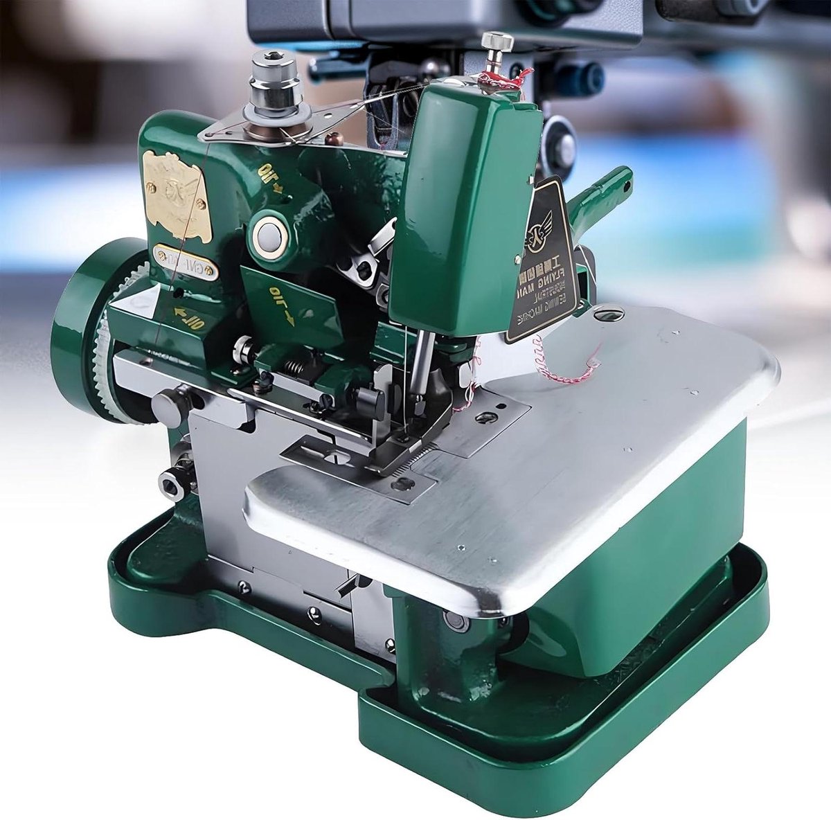 Overlockmachine - Lockmachine Naaimachine - Naden Afwerken - 3 Draads Systeem - 3000 steken/min - Groen
