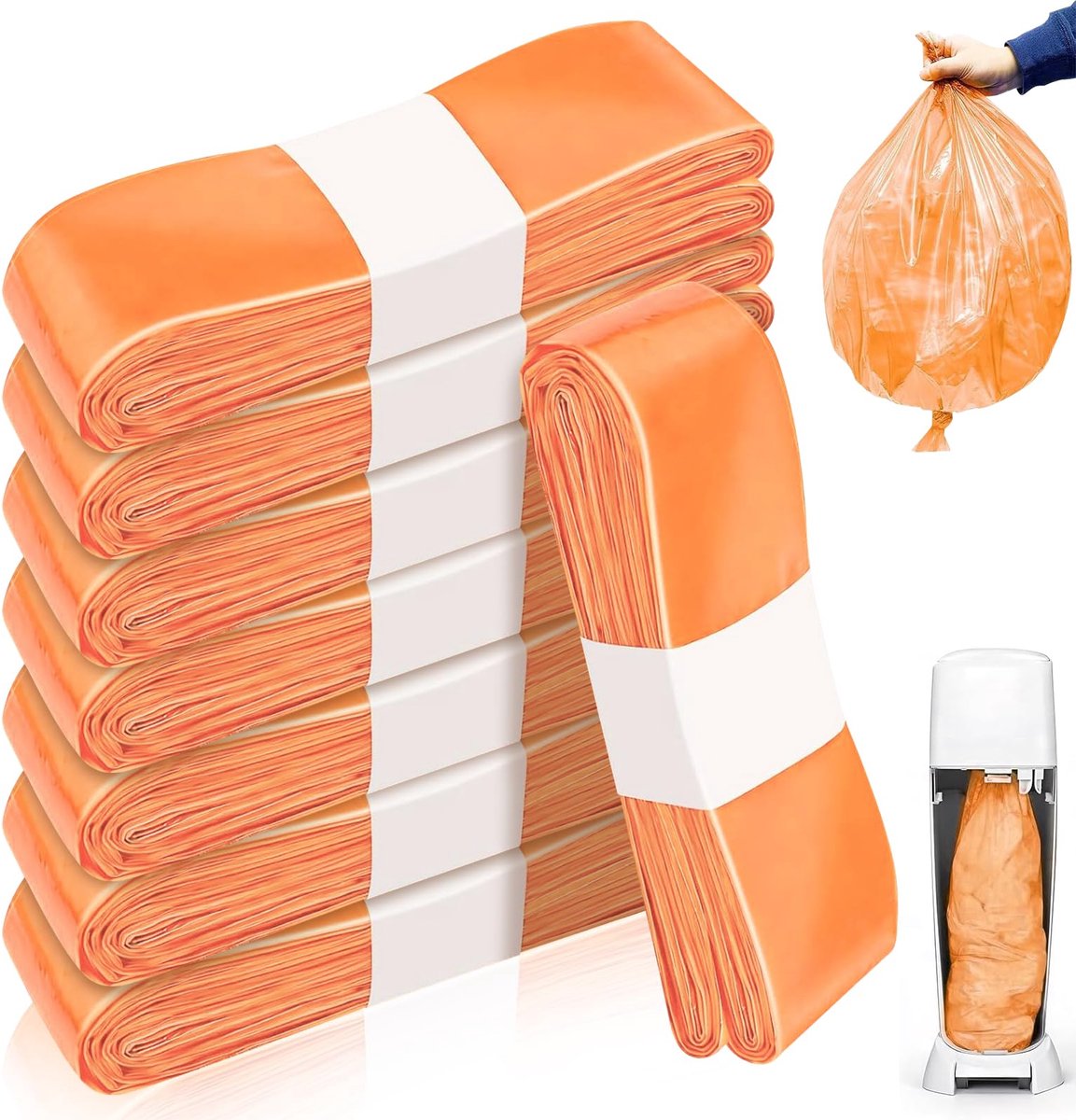 Kezidhp Luieremmer navulcassettes, set van 8 - 4,5 m geurremmende navulzakken, verdikt materiaal, compatibel met de - ShopVlot