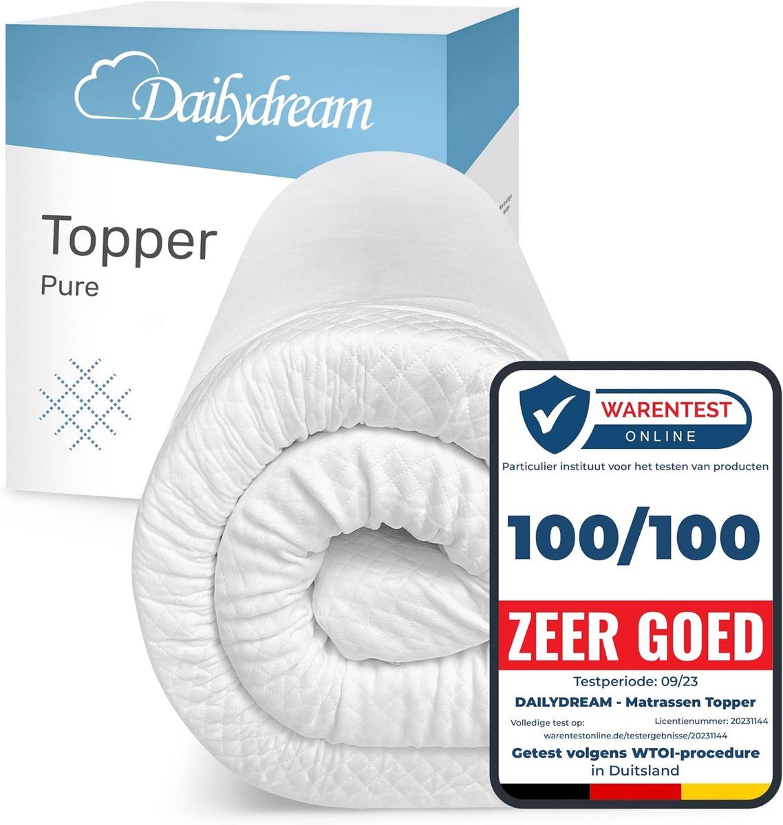 Dailydream visco-elastische matrastopper 'Model M' met Memory Foam-effect, 120x200x5cm, Edition Standaard - ShopVlot