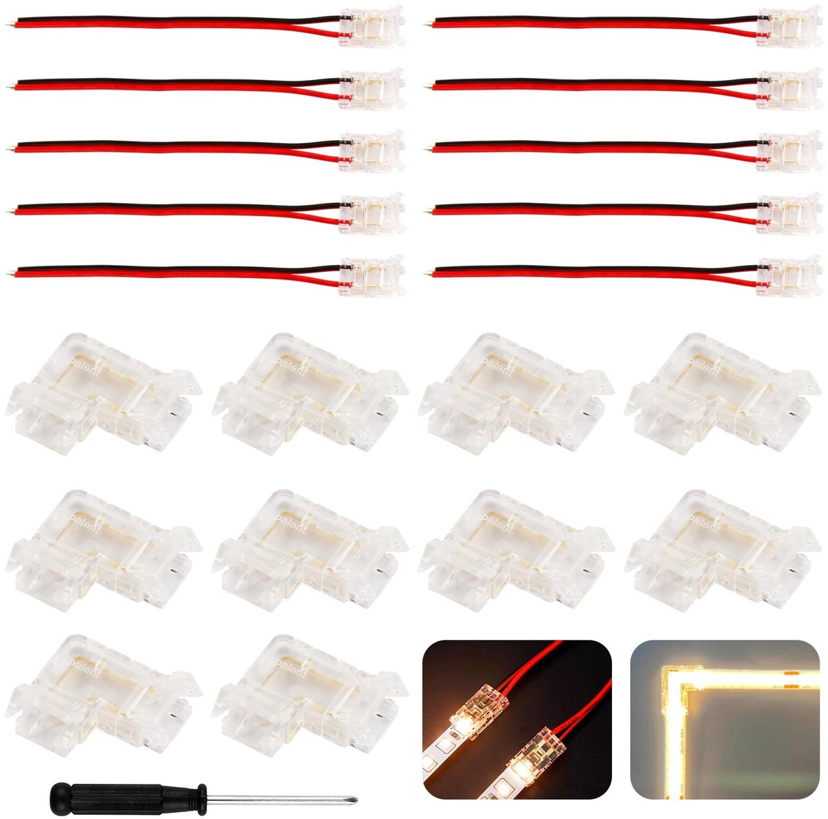 Solidchoice - 20 Stuks Soldeerloze LED Stripconnectoren