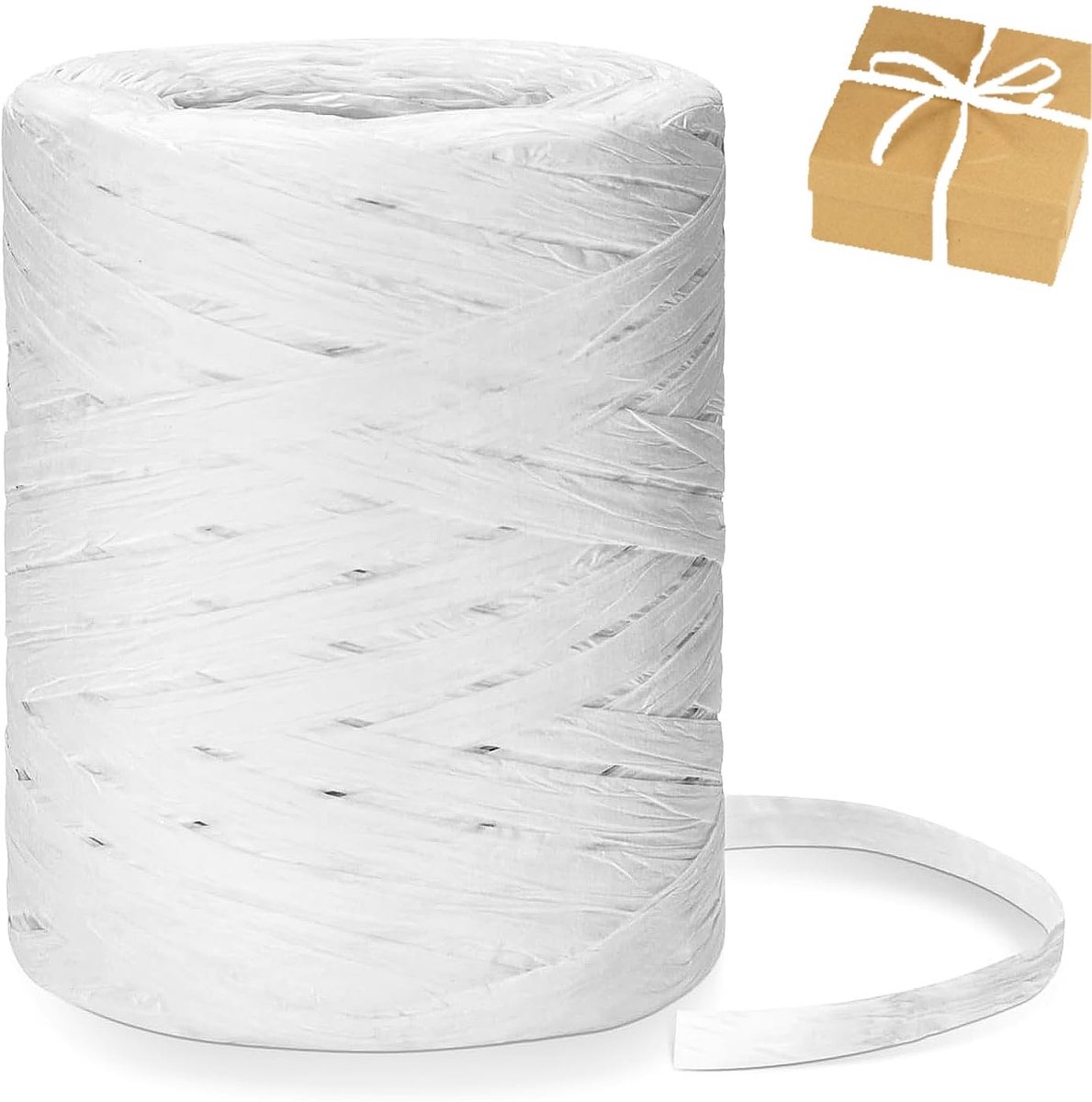 Solidchoice - Naturbast Papierband 200 m - Raffia Knutselband voor Geschenken en Decoraties