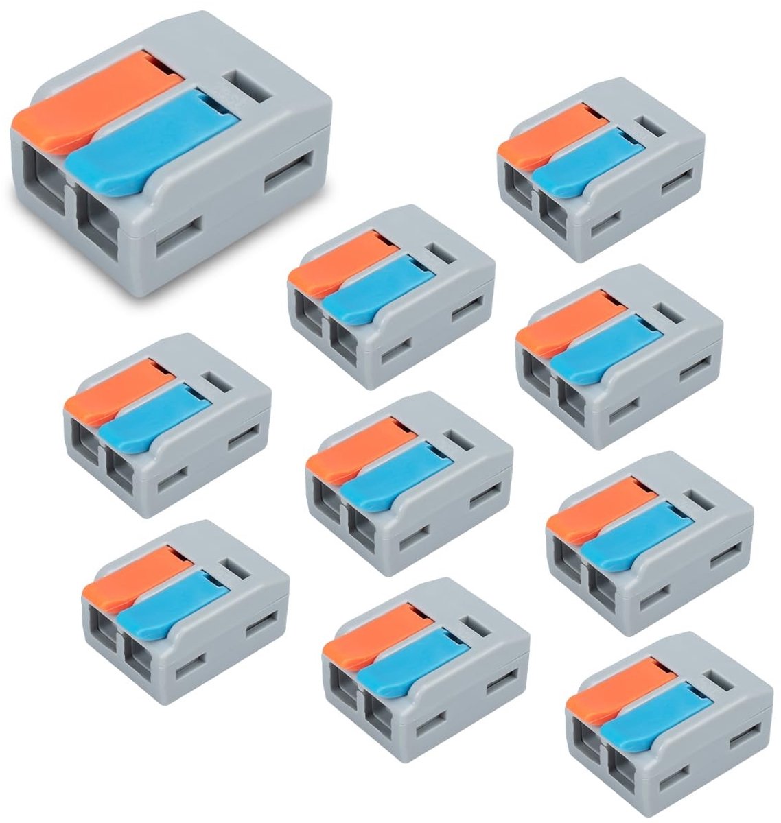 Solidchoice - 10 Pcs Verbindingklemmen met Levers voor DIY Projecten - 2-Poorts Aansluiting