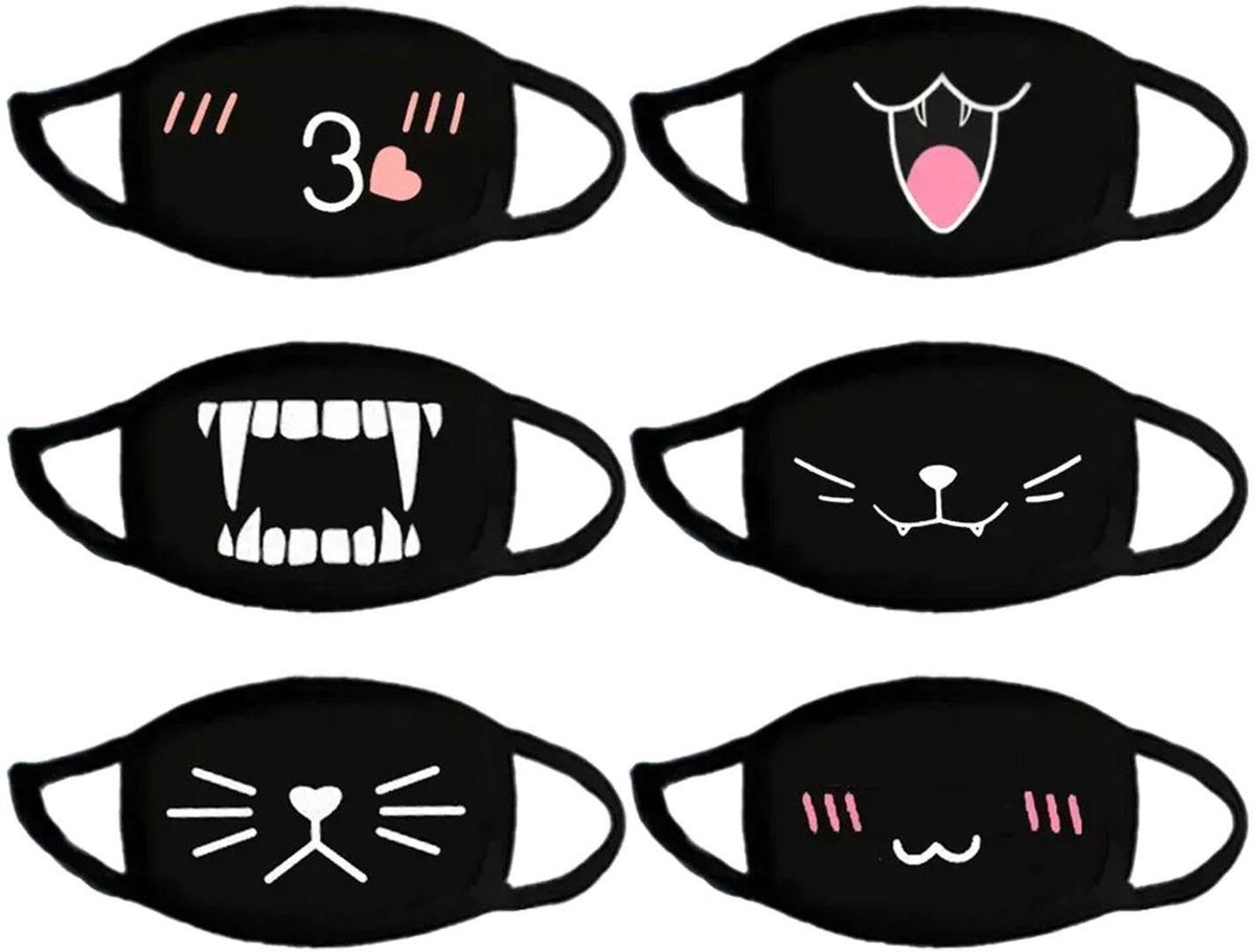 Solidchoice - Set van 6 Creatieve Herbruikbare Maskers