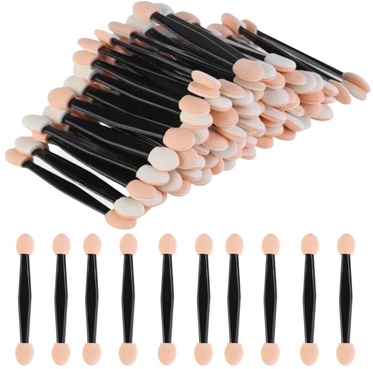 Solidchoice - 50 Stuks Wegwerp Oogschaduwkwasten met Dubbele Kant