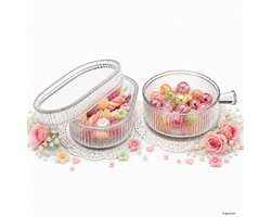 SCHNICK & SCHNACK 2-delige Bonbonnière Set 1x Ovale schaal met deksel & 1x Ronde bonbonnière met handvat – 1x 27022472 & 1x 23468802