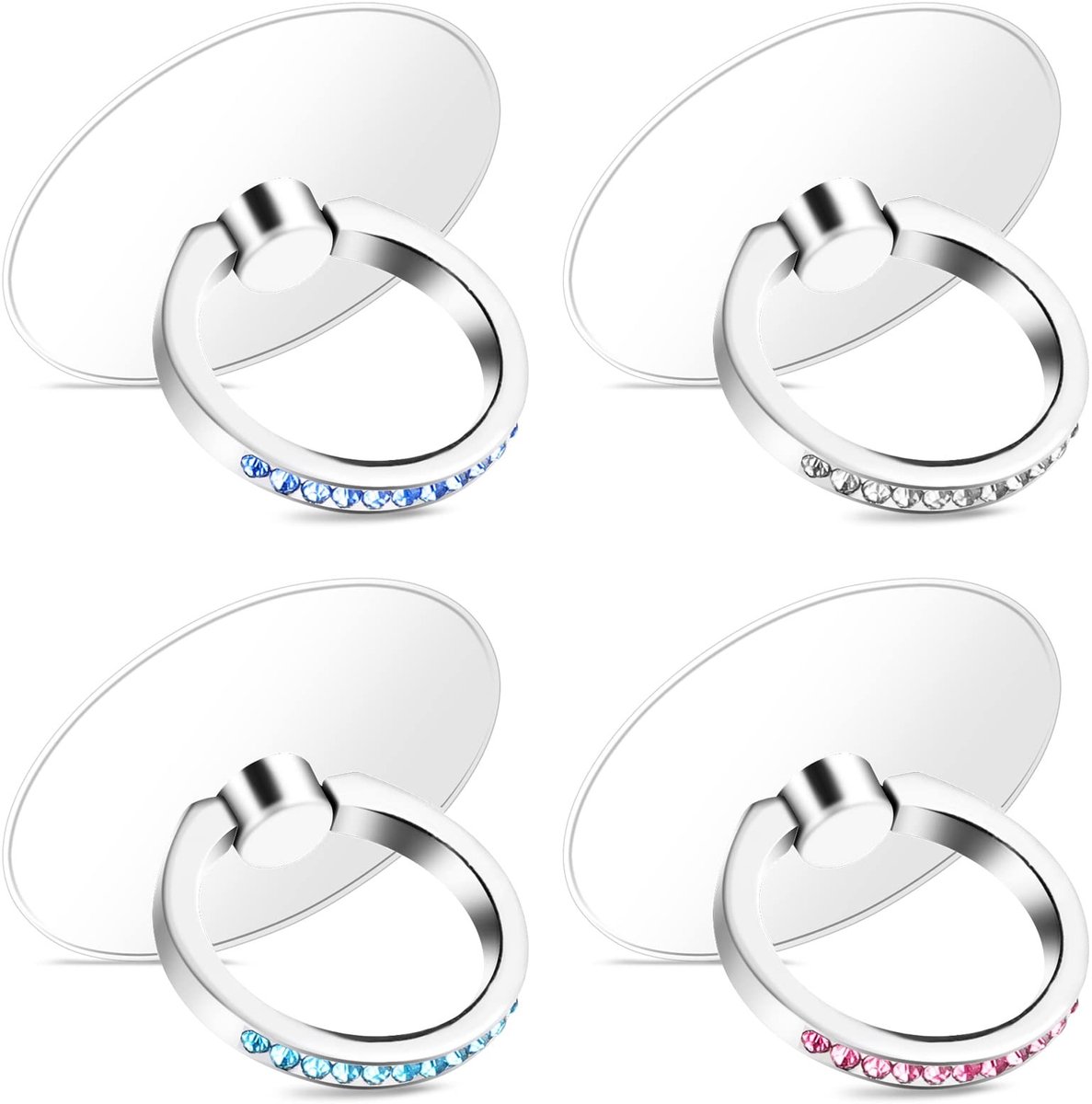 Solidchoice - Set van 4 Diamanten Telefoon Ringhouders