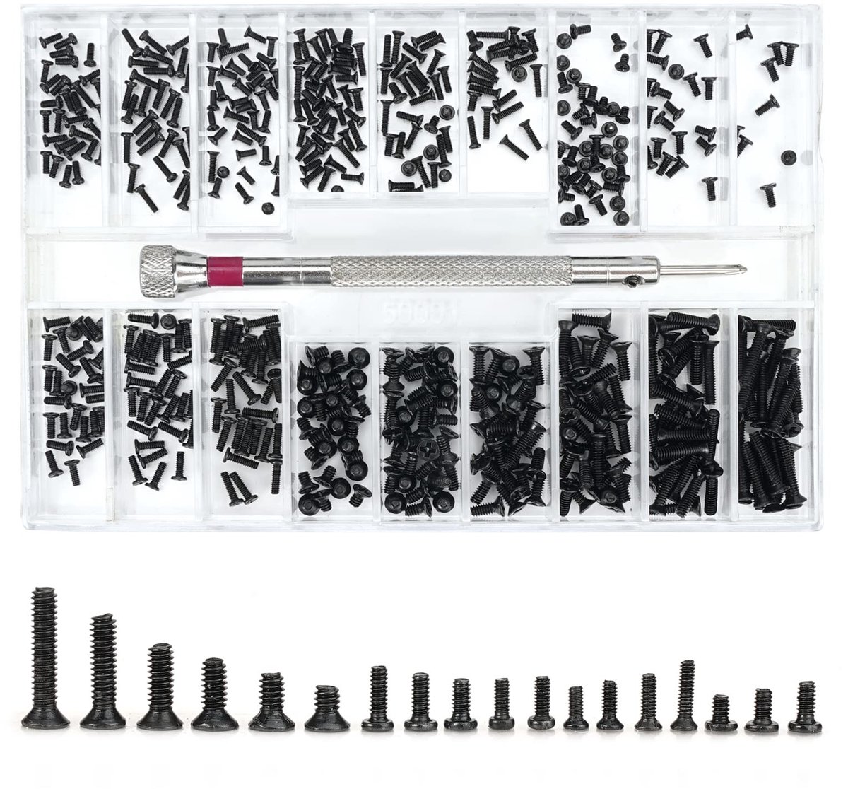 Solidchoice - 500 Stuks Oogschroeven met Assortiment Doos