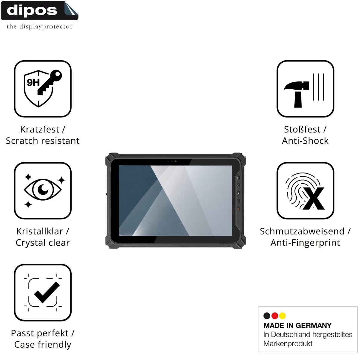 dipos – 2x Pantserfolie geschikt voor Emdoor EM-T17X | 9H Screenprotector