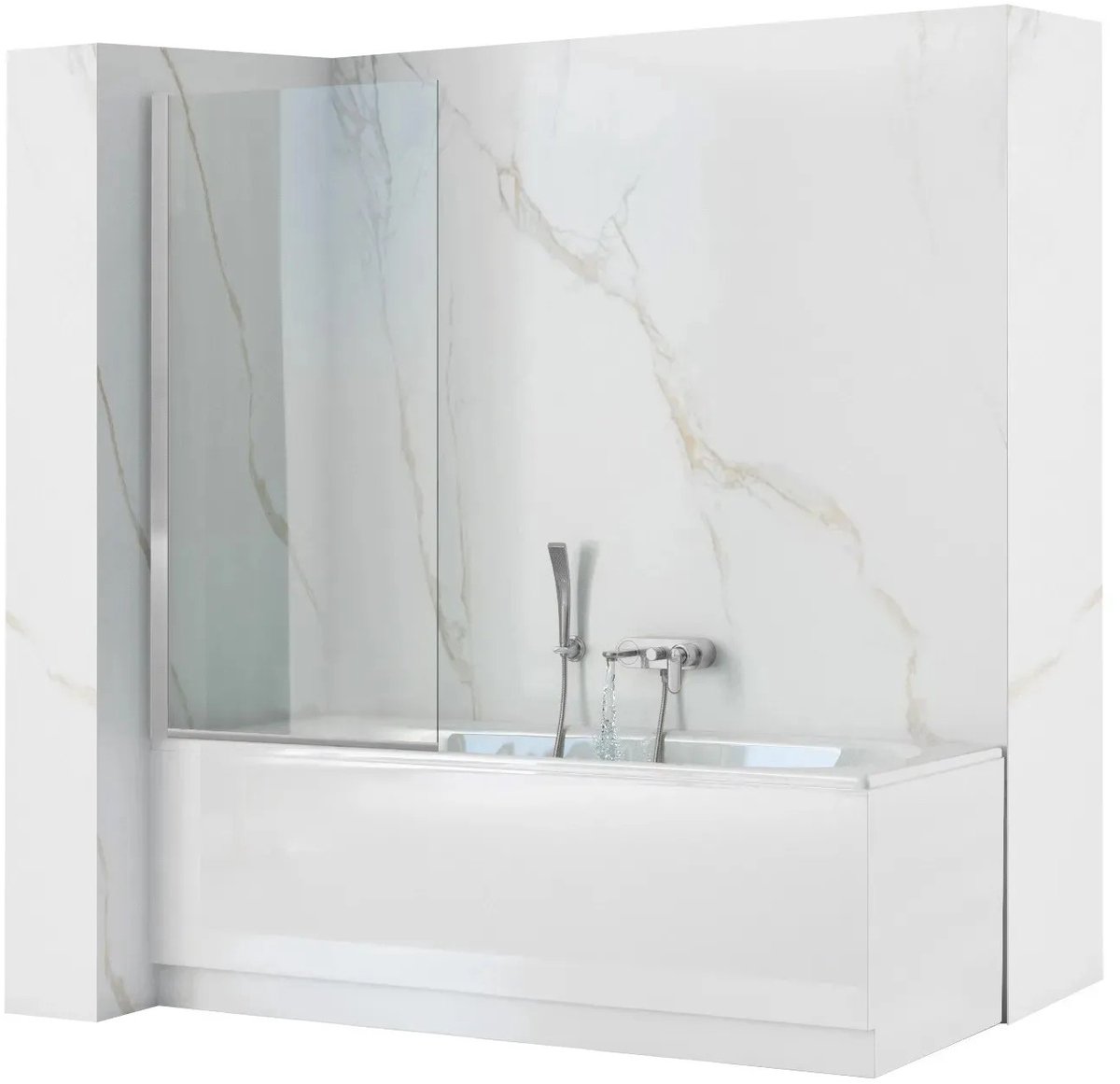 Rea - Beweegbaar Scherm Lagos 70 Chrome - 0,5 x 70 x 140 cm