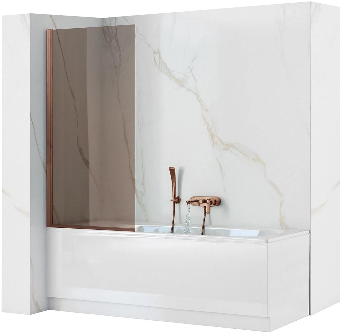 Rea - Bad Scherm Elegant Brush Copper 80 - 0,5 x 80 x 140 cm