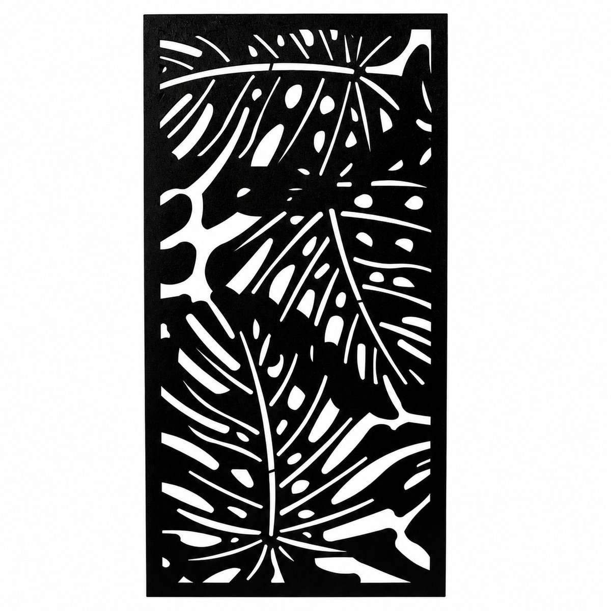 UNUS® Wanddecoratie metaal monstera zwart 120x60 cm - Moderne Muurkunst -