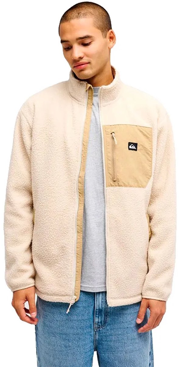 Quiksilver Clean Coast Fleece Met Volledige Rits Beige XL Man