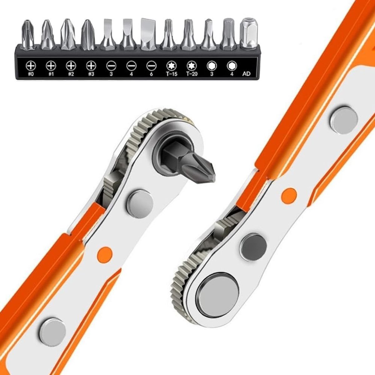 Solidchoice - Mini Ratchet Wrench Set - 1/4 Inch Met 10 Schroevendraaier Bits