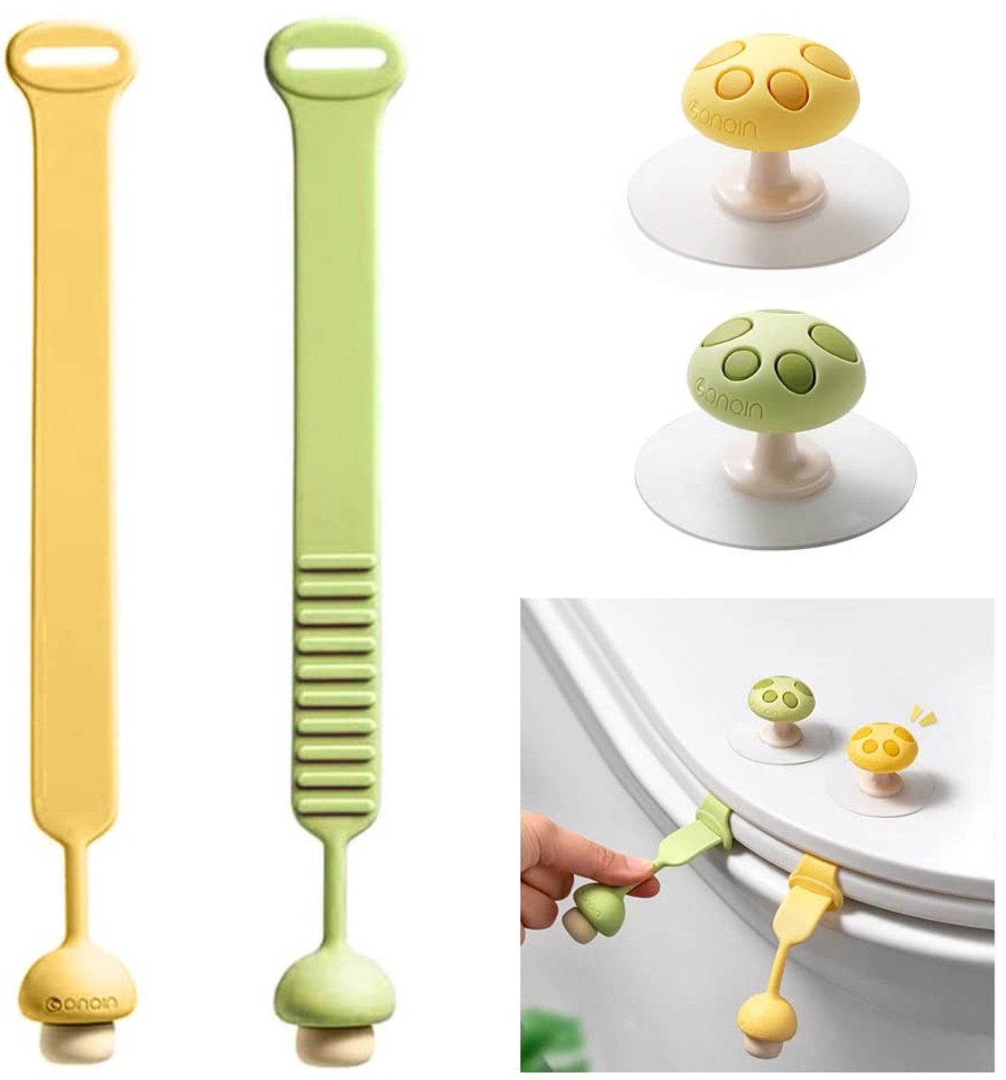 Solidchoice - Set van 4 Silicone Toiletzitting Handgrepen voor Hygiënisch Gebruik