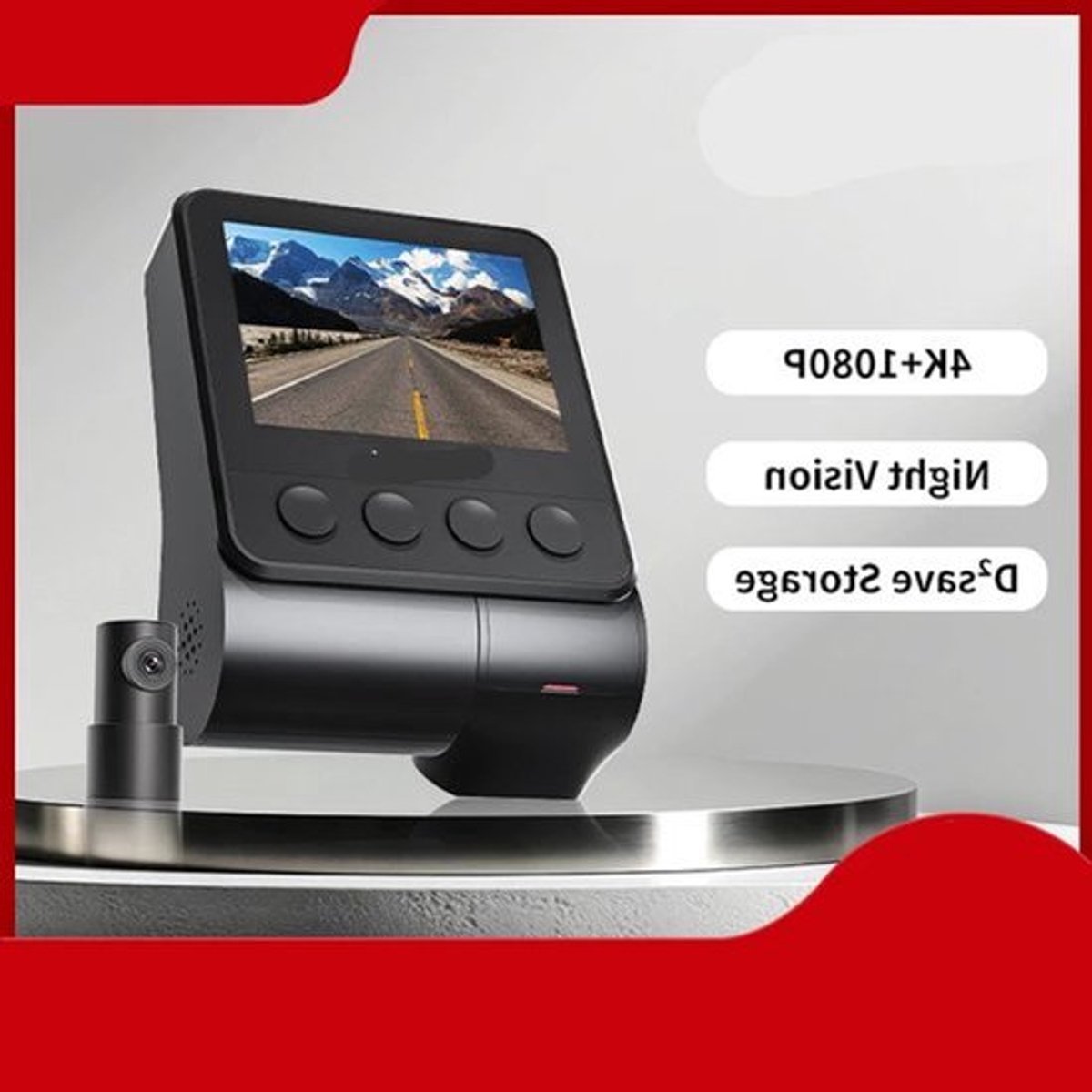 Dashcam voor Auto - Navigatiesysteem Auto - Voor & Achter Camera – 2160P + 1080P – 4K - GPS - WiFi - Nachtzicht - G-sensor - ADAS - Loop Recording