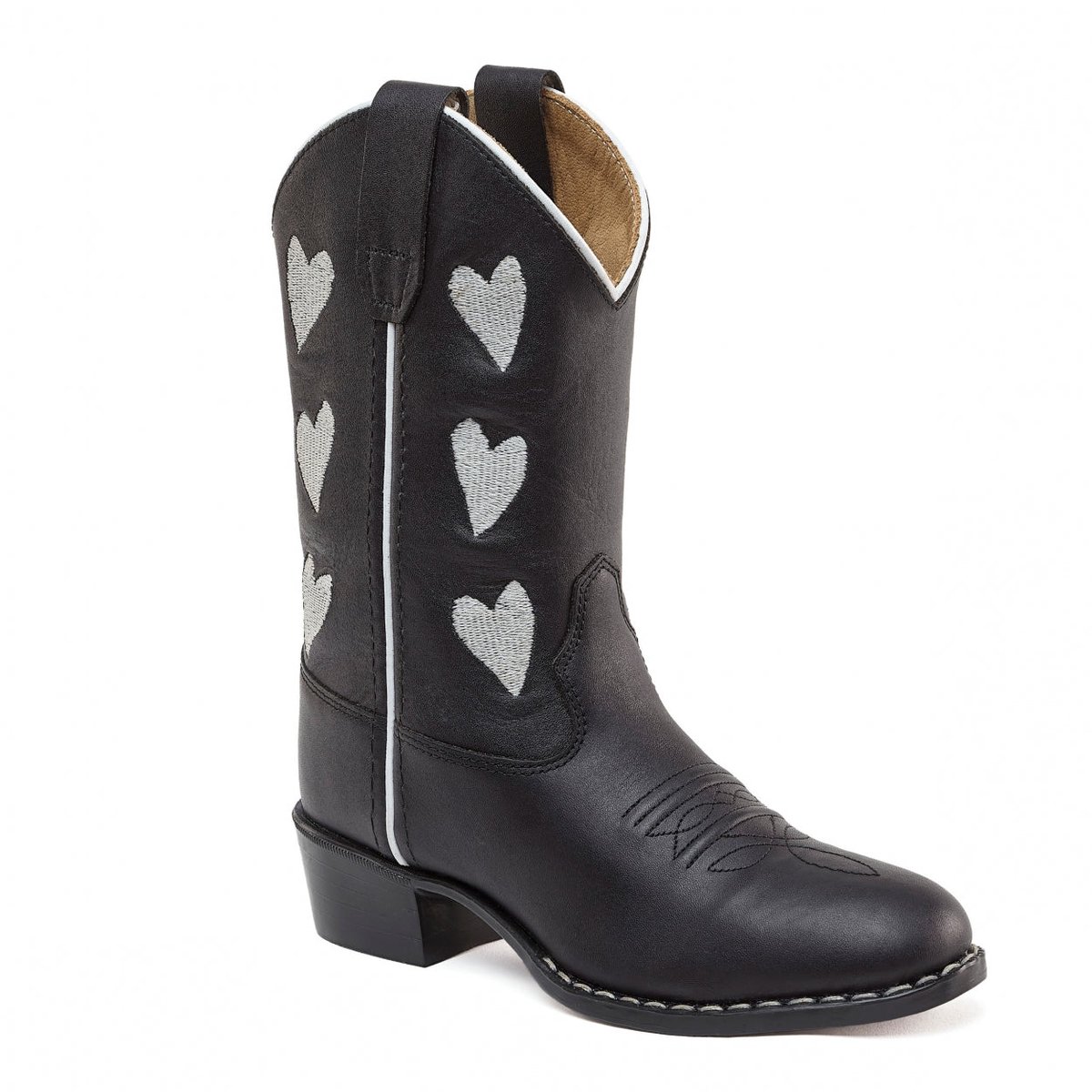 Bootstock Hearts Black Cowboylaarzen - Kinderen - Zwart - Leer