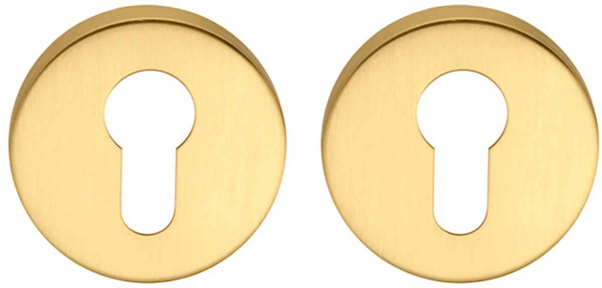 Cilinderrozet rond 54,8x8,8 mm mat goud PVD gecoat