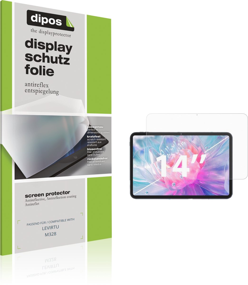 dipos – 2x Matte Beschermfolie geschikt voor LEVIRTU M328 | Krasbestendige & antireflecterende Screenprotector Ultra-Thin