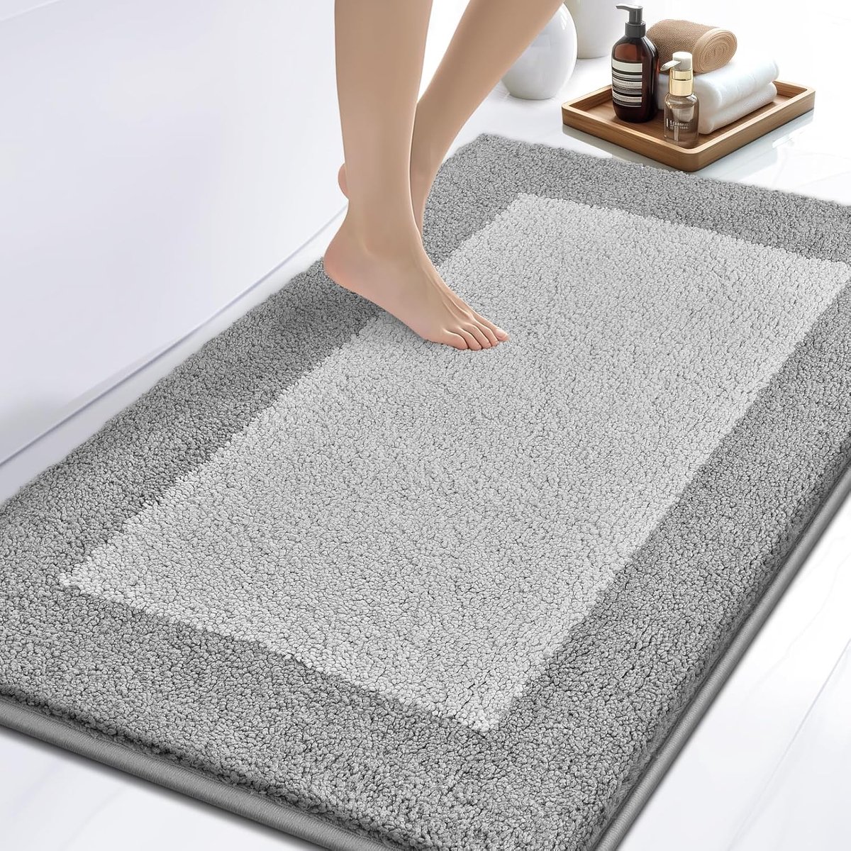 Badmat - wasbaar - antislip - absorberend - sneldrogend - voor douche - badkuip - gootsteen - vloer - 76 x 116 cm
