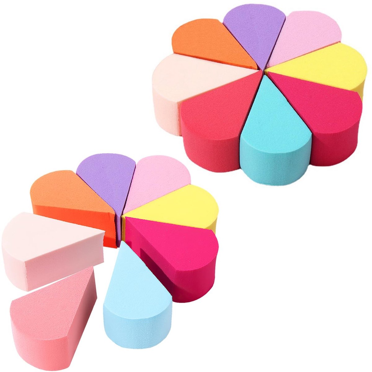 Solidchoice - Set van 16 Mini Gekleurde Makeup Sponsjes voor Foundation en Poeder