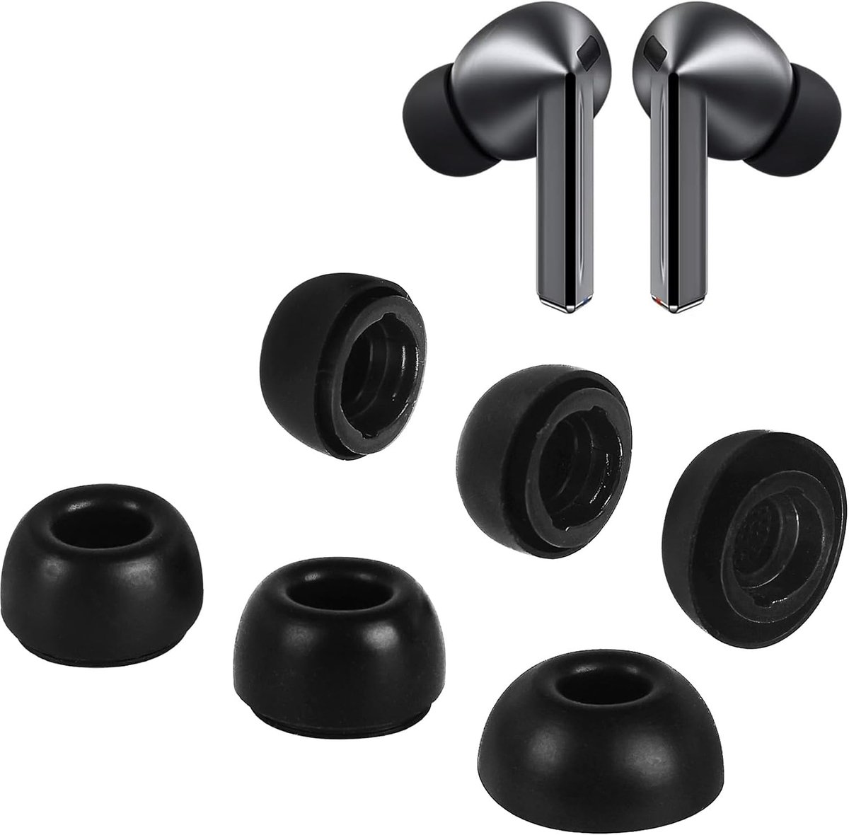 Aiivioll Galaxy Buds3 Pro Silicone Earplugs 6pcs (S/M/L)Galaxy Buds3 Pro Silicone Replacement Profit (Black) - ShopVlot