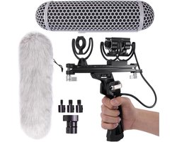 DF DIGITALFOTO Upgrade Microphone Windscreen Blimp,Shock Mount Suspension Protection Cover,XLR Cable, Deadcat,Quick - ShopVlot