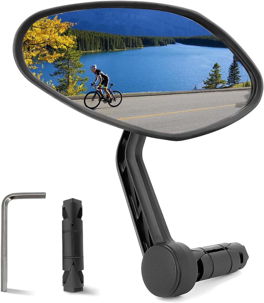 Fietsspiegels Stuur - Achteruitkijkspiegel - Veilig Fietsen - Onbreekbaar Glas - 1 Stuk - Ovaal