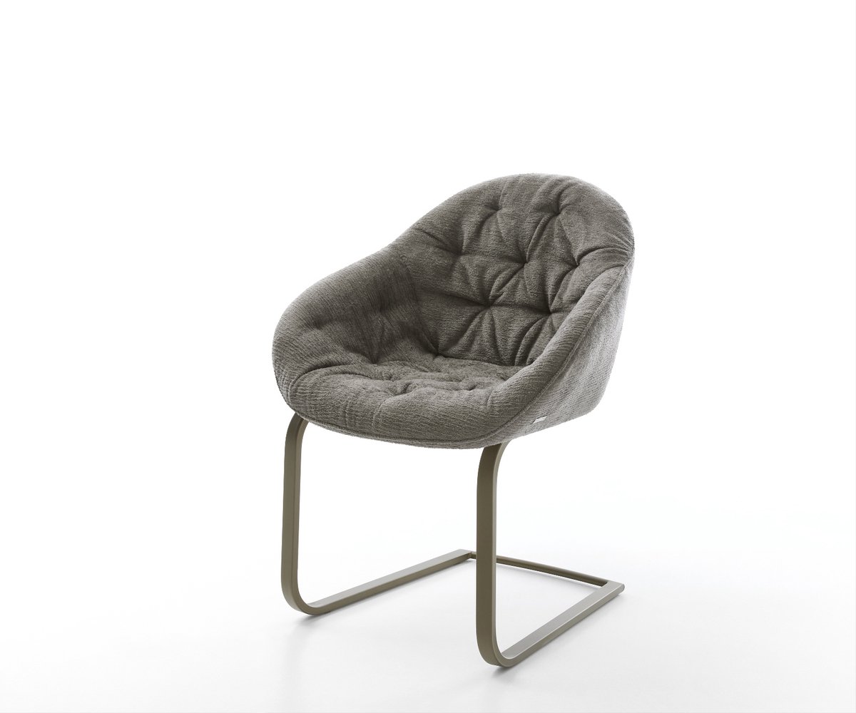 Sledestoel Gaio-Flex sledemodel vlak afwerking met titanium bouclé zacht mud