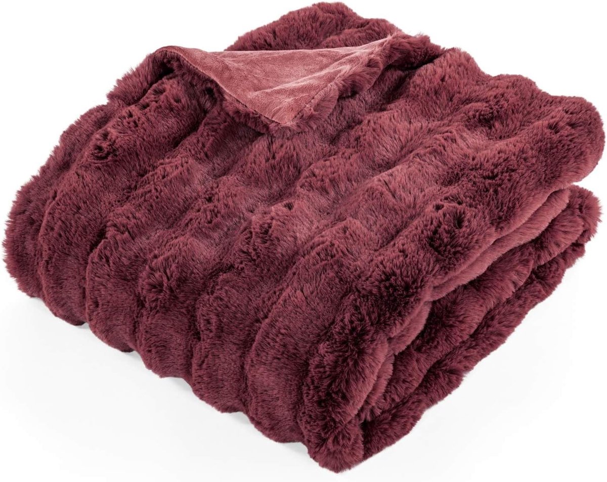 Tiseco - Blanket BUBBLE - imitation rabbit fur plaid - 130x170cm - Indiantan - ShopVlot