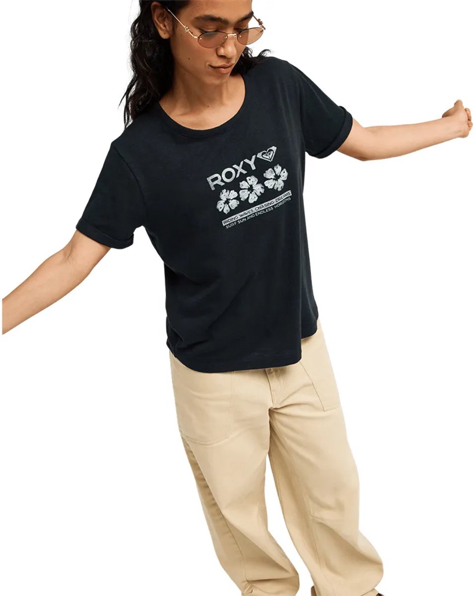 Roxy Vl Ocean Wave Re T-shirt Met Korte Mouwen Zwart L Vrouw