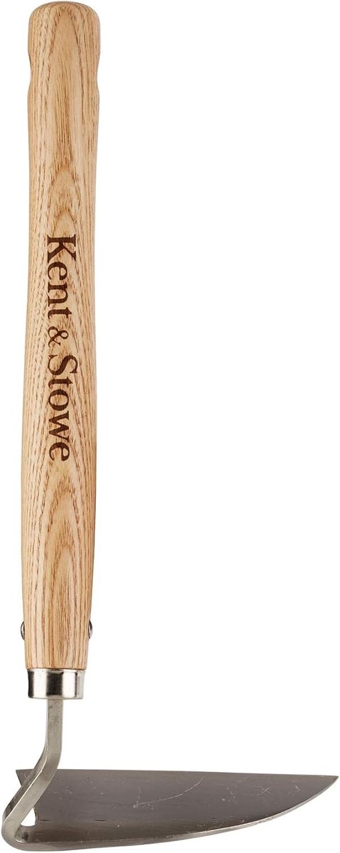 Tuinhakje - Roestvrij staal - 32 cm - Houten Steel van Essenhout - Voor Onkruidverwijdering
