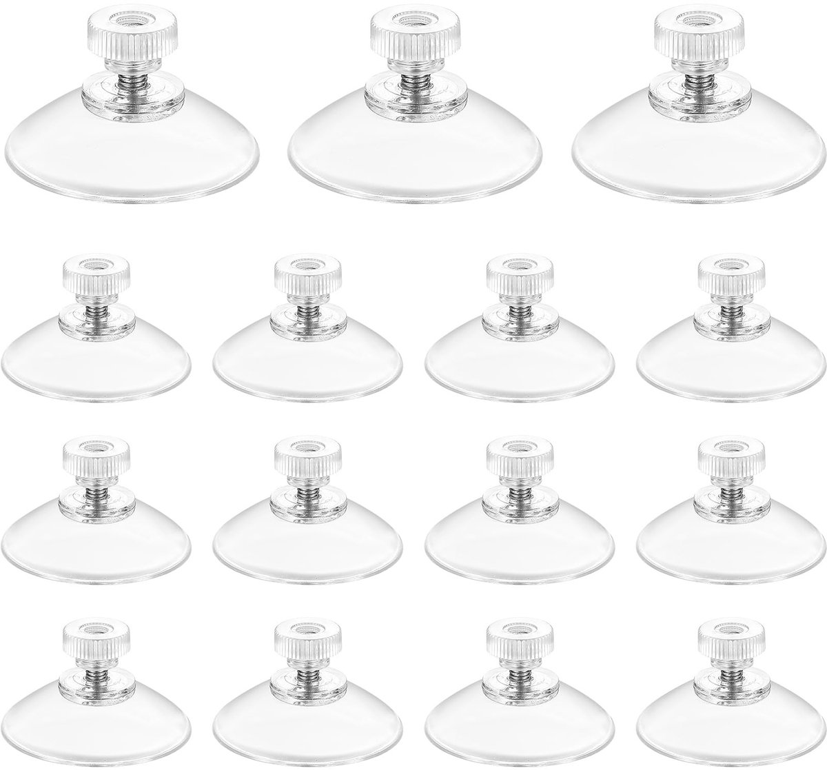 Solidchoice - 15-Pack Sterke Zuignappen met Schroefdraad, Ø 40mm Transparant