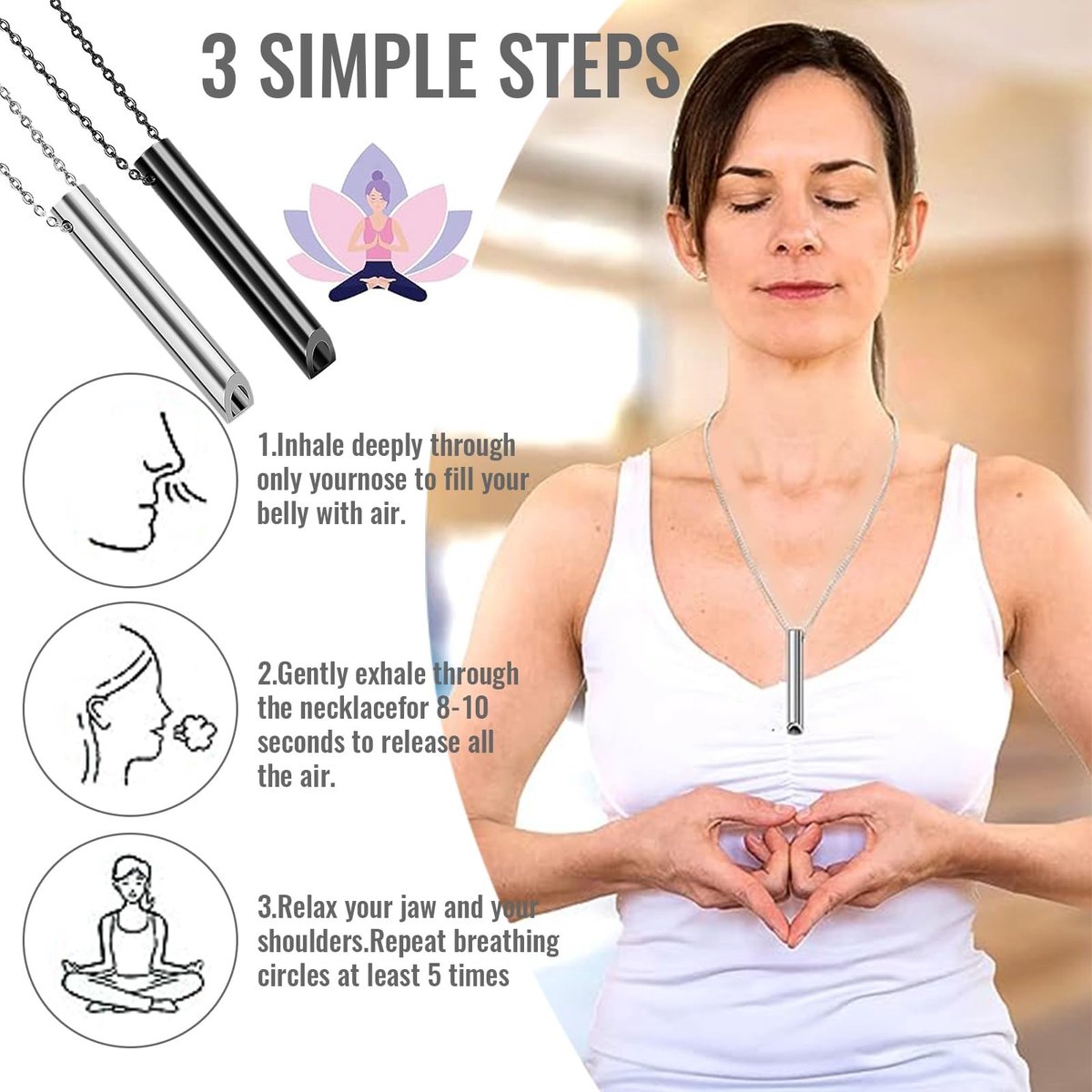 Solidchoice - Set van 2 Ademhalingskettingen voor Ontspanning en Meditatie