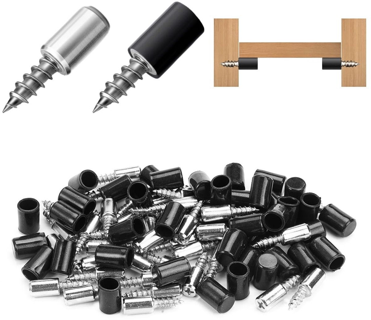 Solidchoice - 50 Stuks Zelftappende Plankdragers met Rubberen Bescherming