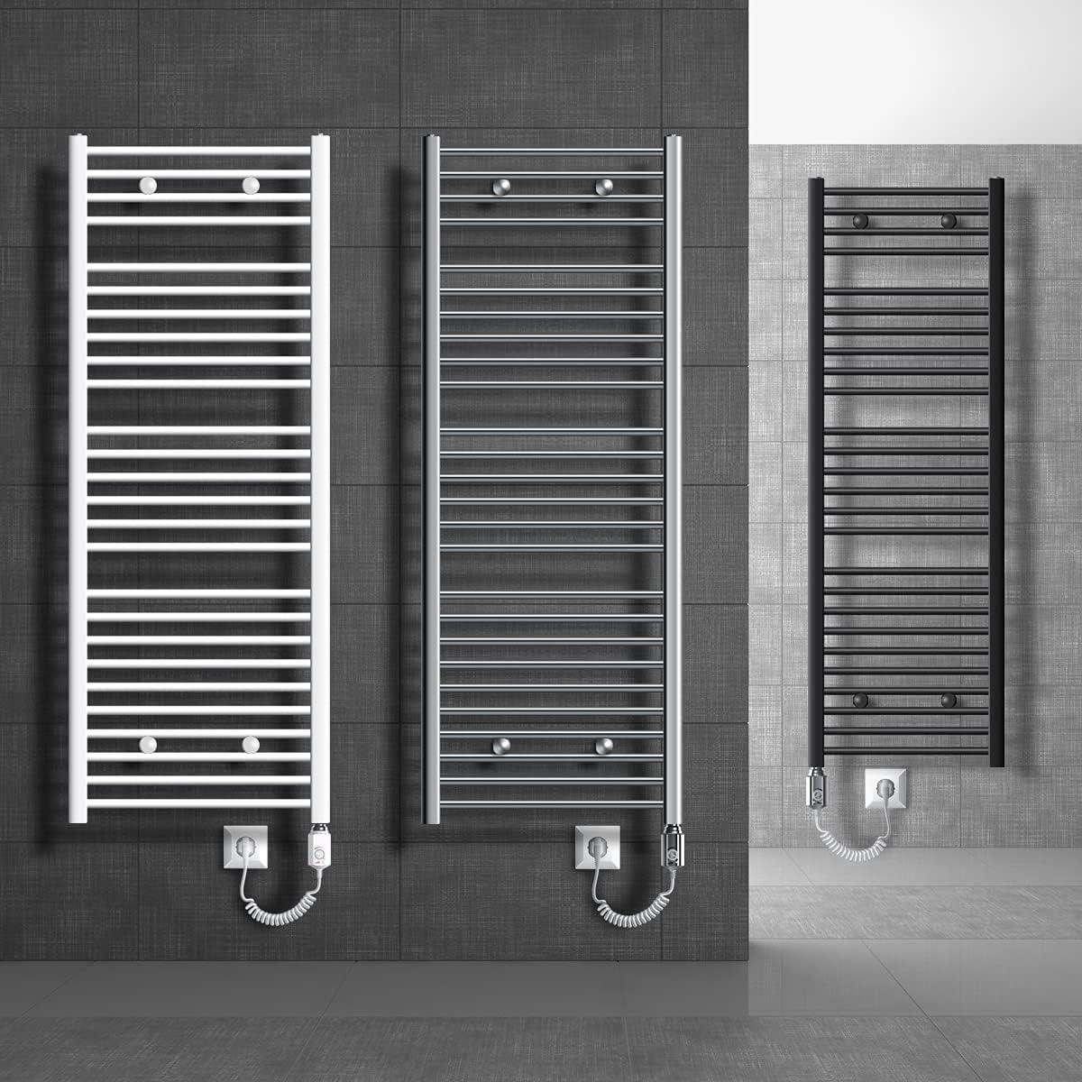 Elektrische Badkamer Verwarmer Antraciet 400x800 mm met Verwarmingsstang