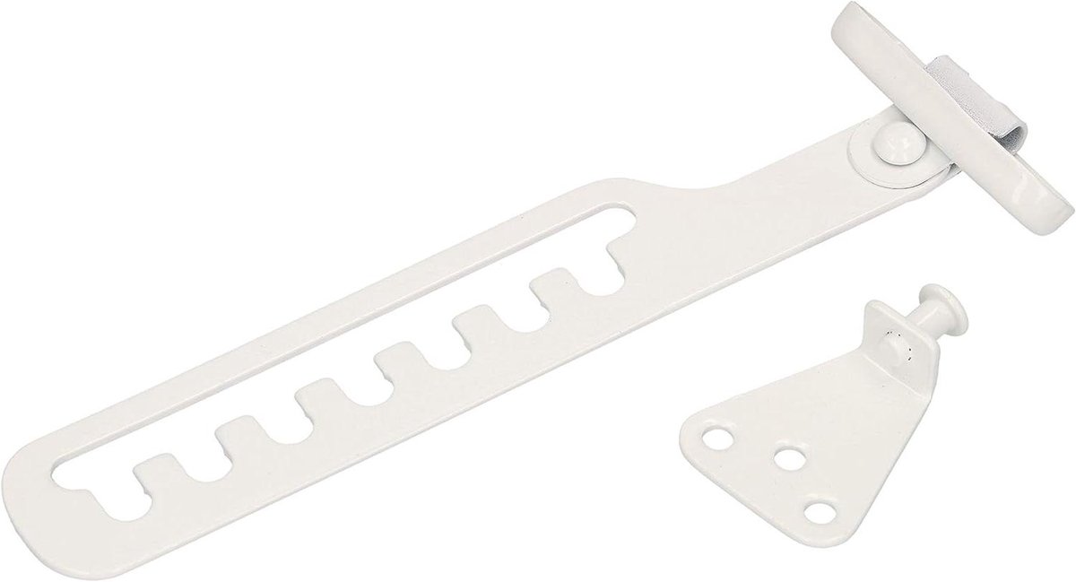 Raamkiezer Kantelbegrenzer - Raamsluiting Venster - Ventilatie Regelen - Stalen Constructie - 18.5 cm - Wit